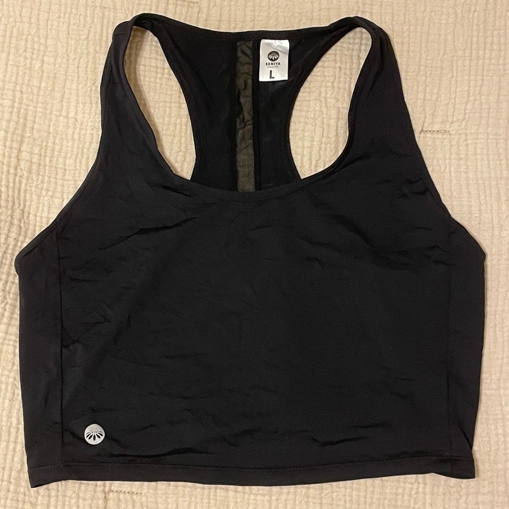 Senita Sadie crop top. Black, size large